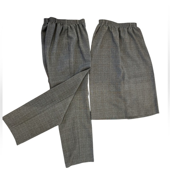 3PC ALFRED DUNNER GRAY PLAID SUIT BLAZER SZ 16 PANTS PENCIL SZ 12 SKIRT SZ 10 - Picture 4 of 10